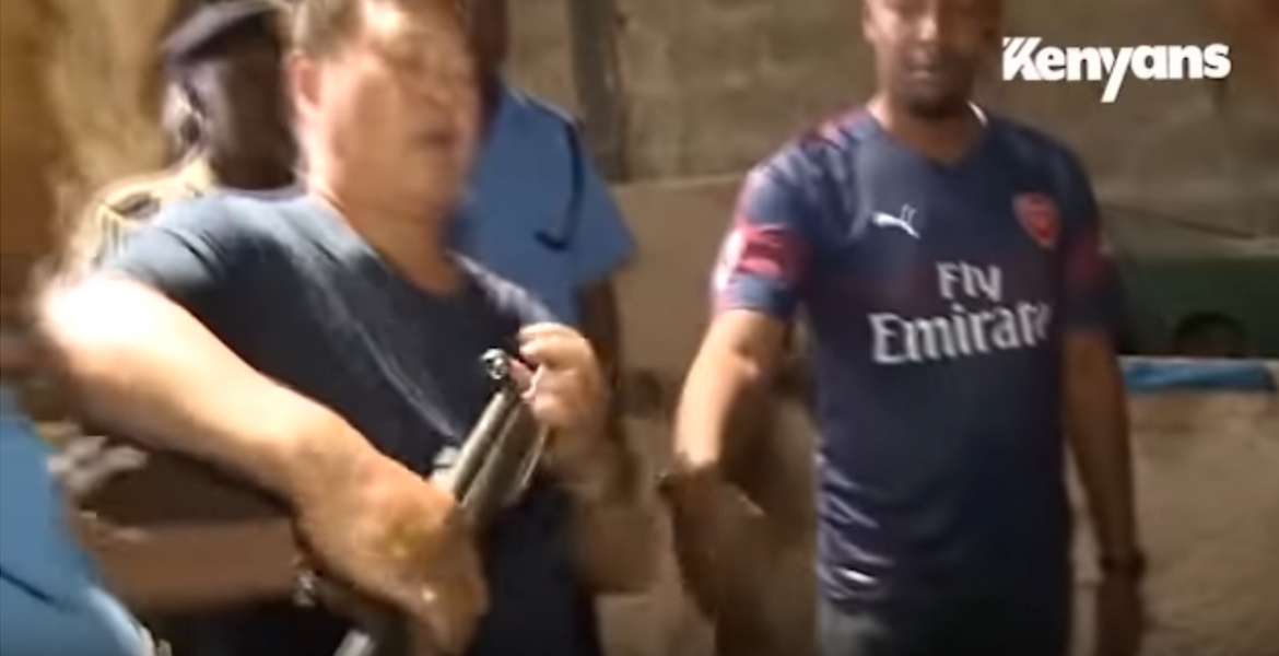 Chinese Man Attempts To Grab Gun From Kenyan Policeman During Arrest
