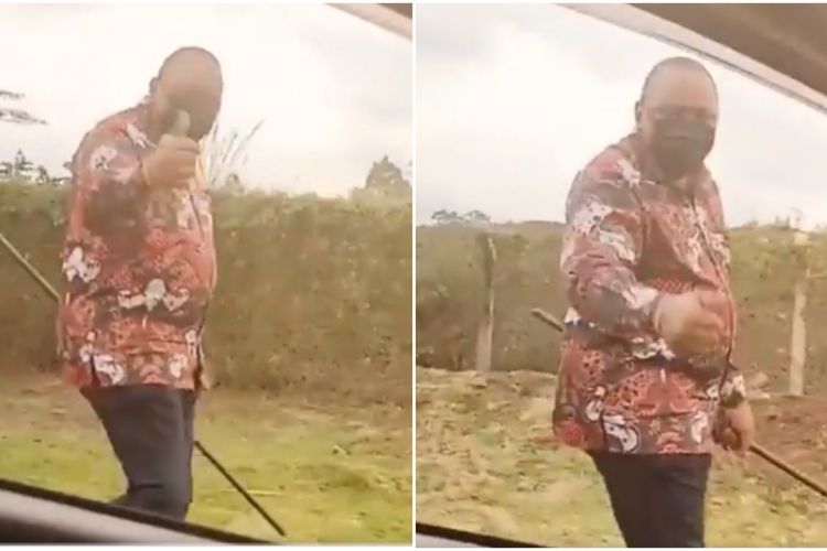 President Uhuru Videotaped Taking a Walk Along the Roadside Alone 