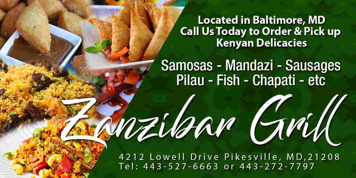 Call Zanzibar Grill in Baltimore, MD to Order Your Favorite Kenyan Delicacies