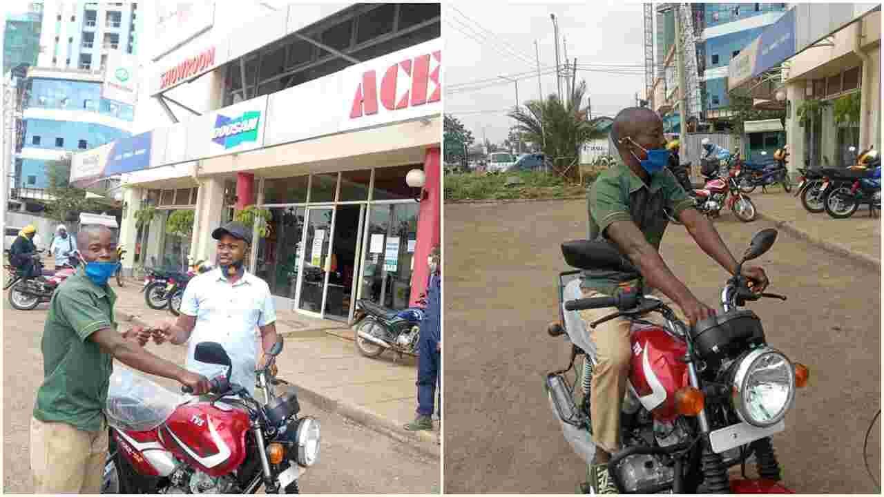 TikTok Star Alvan Gatitu Gifts Watchman Who Gave Him Place to Sleep Brand New Motorbike