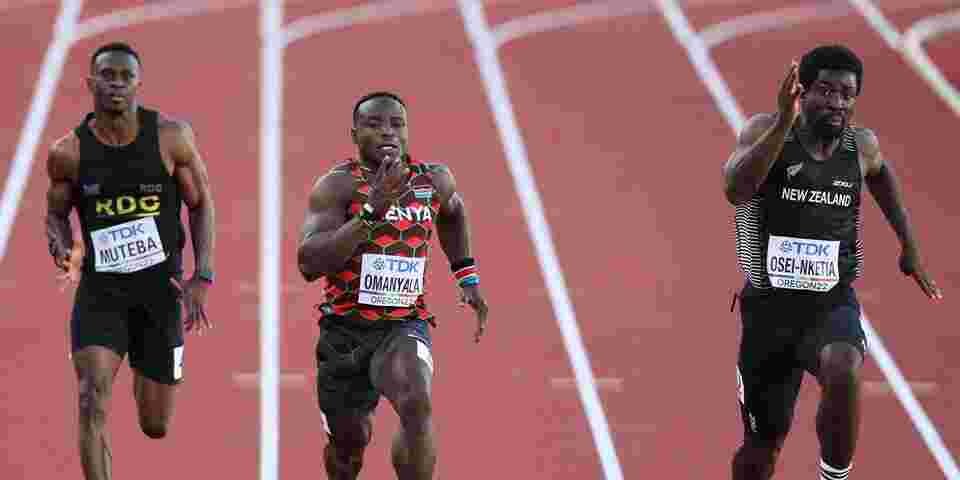 Kenya’s Ferdinand Omanyala Overcomes Jetlag to Qualify for 100m Semis in Oregon