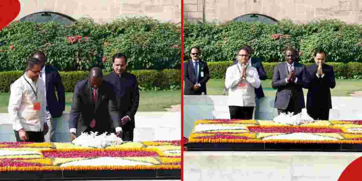 President William Ruto Goes Barefoot at Mahatma Gandhi Memorial
