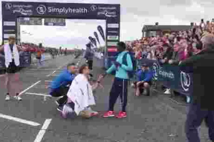 Kenyan Athlete Magdalyn Masai's New Zealand Boyfriend Proposes to Her at Marathon Finish Line in the UK