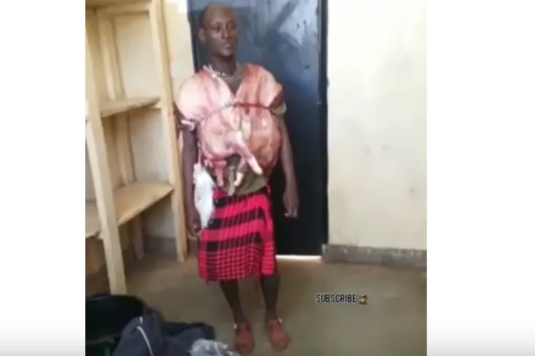 Kenyan Man Caught with Slaughtered Goat Hidden Underneath His Clothing [VIDEO]