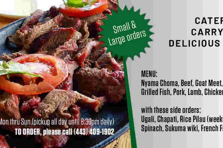 Nyama Choma, Pilau and Other Kenyan Delicacies Available On Order in Baltimore