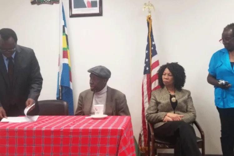 US-Based Kenyan Author Prof. Ngugi wa Thiong’o Hails Huduma Namba as He Registers in Los Angeles