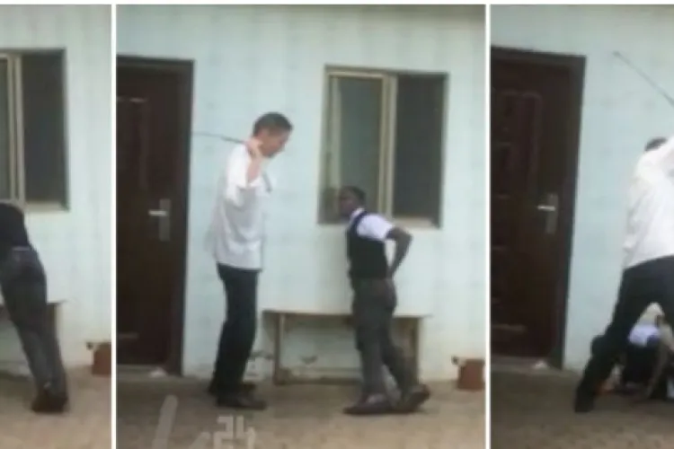 Chinese Man Filmed Whipping Kenyan Hotel Waiter for Reporting Late to Work