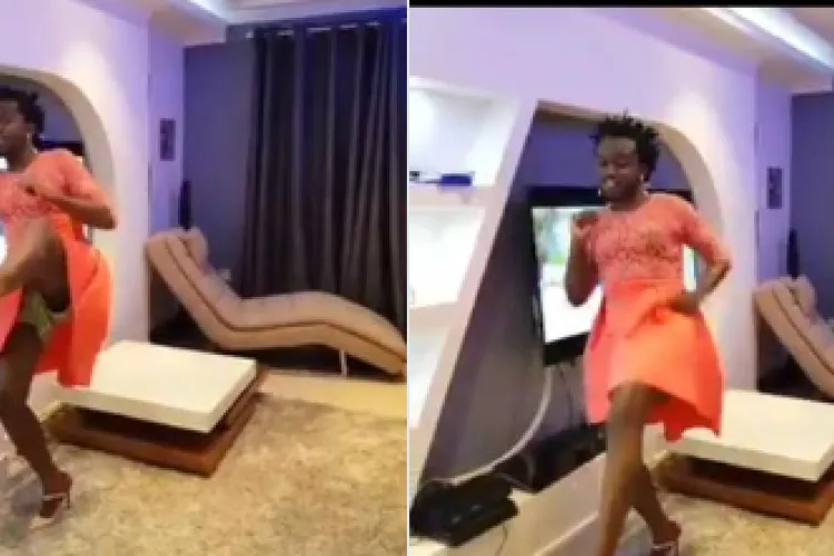 Kenyans Online Bash Gospel Singer Bahati for Wearing Wife's Dress, High Heels [VIDEO]