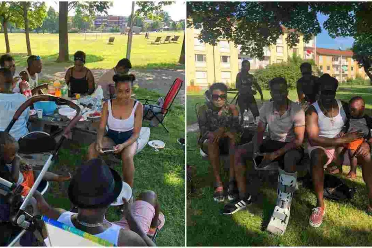 Kenyans in Sweden Pay a Visit to Injured Harambee Stars Defender Eric Ouma