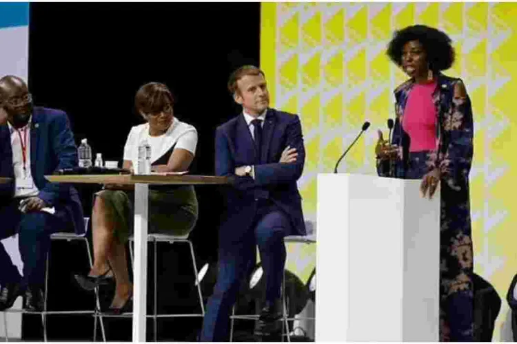 Applause as Kenyan Media Personality Adelle Onyango Confronts French President Macron