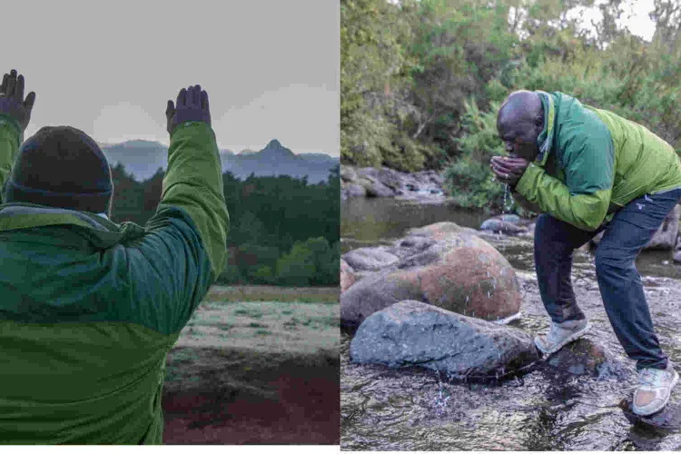 Gachagua Prays for Rains While Facing Mount Kenya