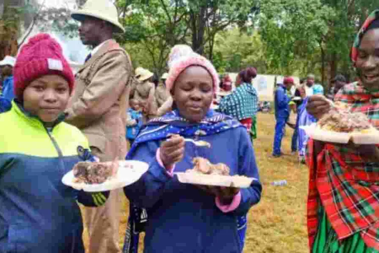 Nyeri Residents Elated After Gachagua Fulfils Promise of Rice, Beef Stew
