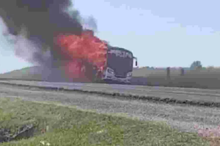 Modern Coast Bus Catches Fire Near Gilgil, All 60 Passengers Safely Evacuated