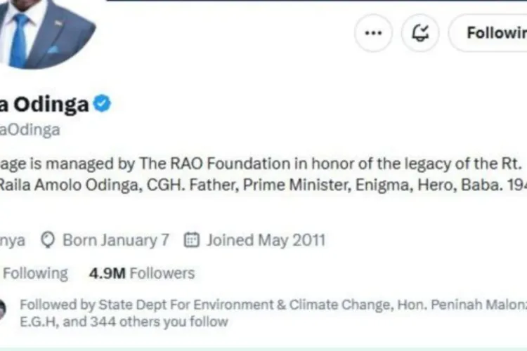 RAO Foundation Takes Over Raila Odinga’s Social Media Accounts