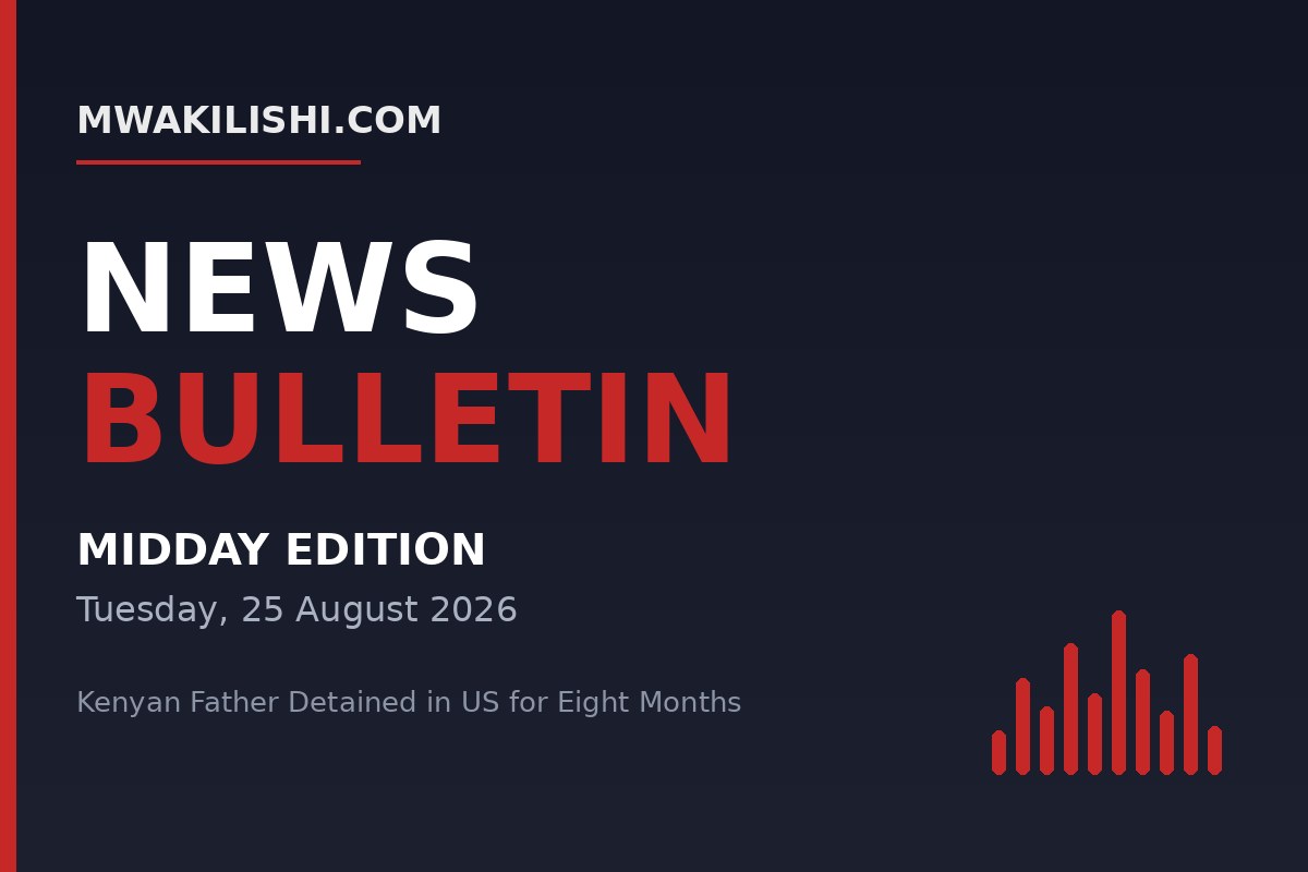 Mwakilishi News Bulletin - Midday Edition, Tuesday 25 August 2026