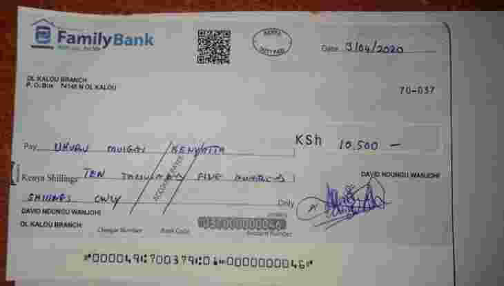 Kenyan Man Writes Sh10,500 Personal Check to President Uhuru for ...