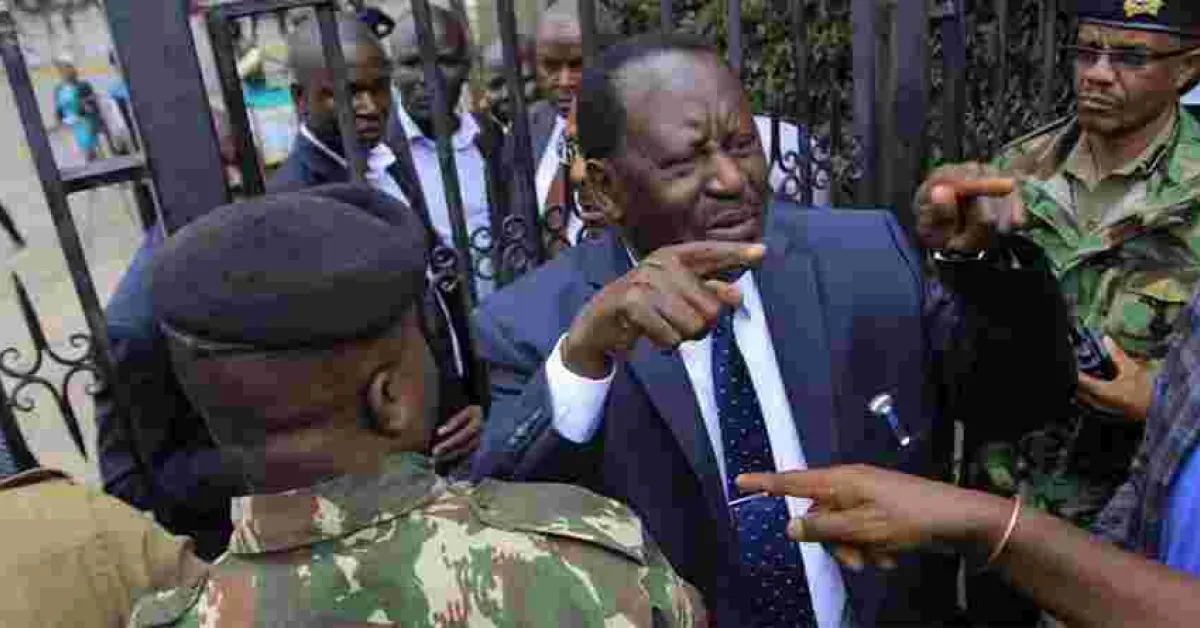 Raila, Wetang'ula Stir Drama at Supreme Court Entrance