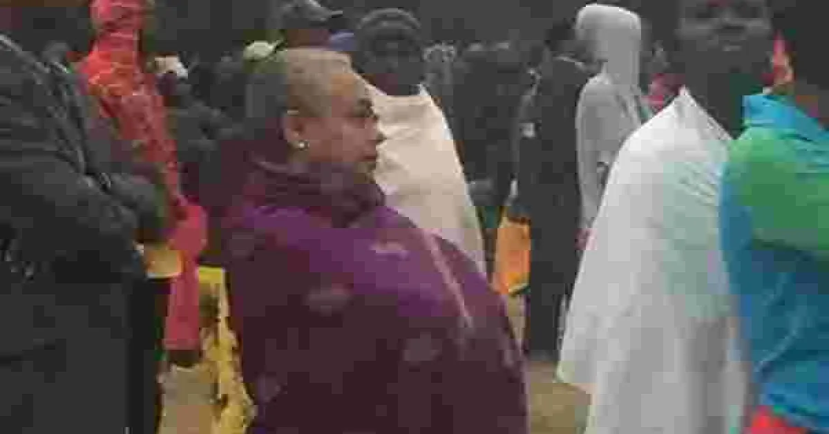 First Lady Margaret Kenyatta Queues for Several Hours Waiting to Vote