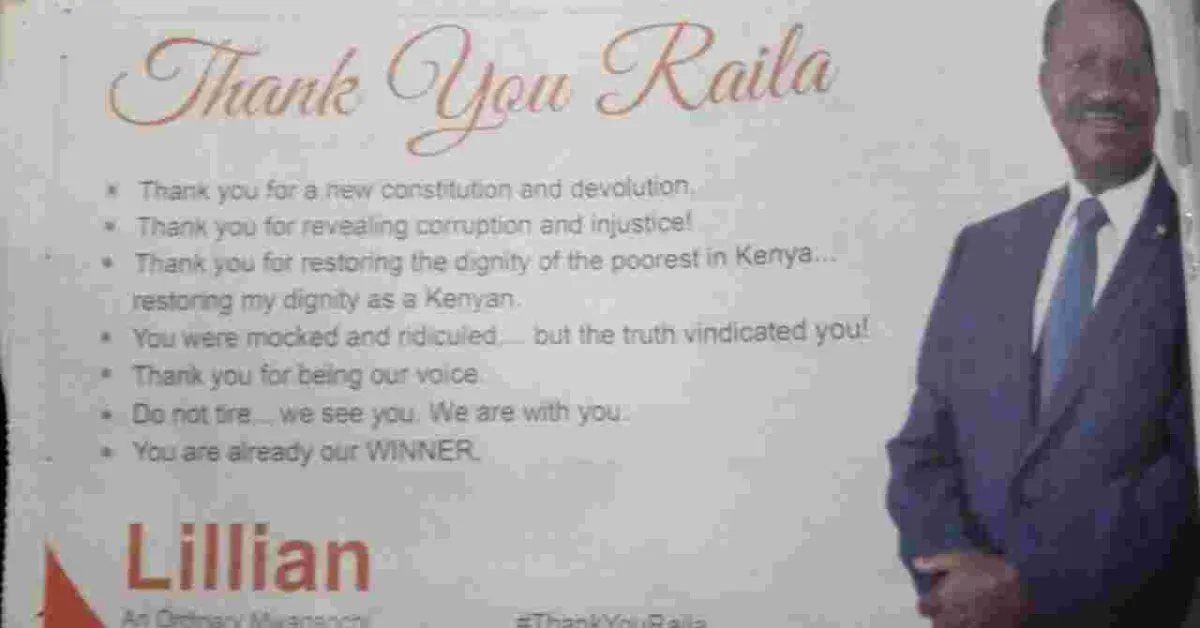 Kenyan Woman Buys Sh400,000 Newspaper Space to Praise Raila
