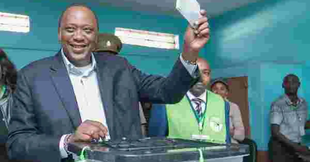 President Uhuru Casts His Ballot, Indicates He Could Reach Out to Raila
