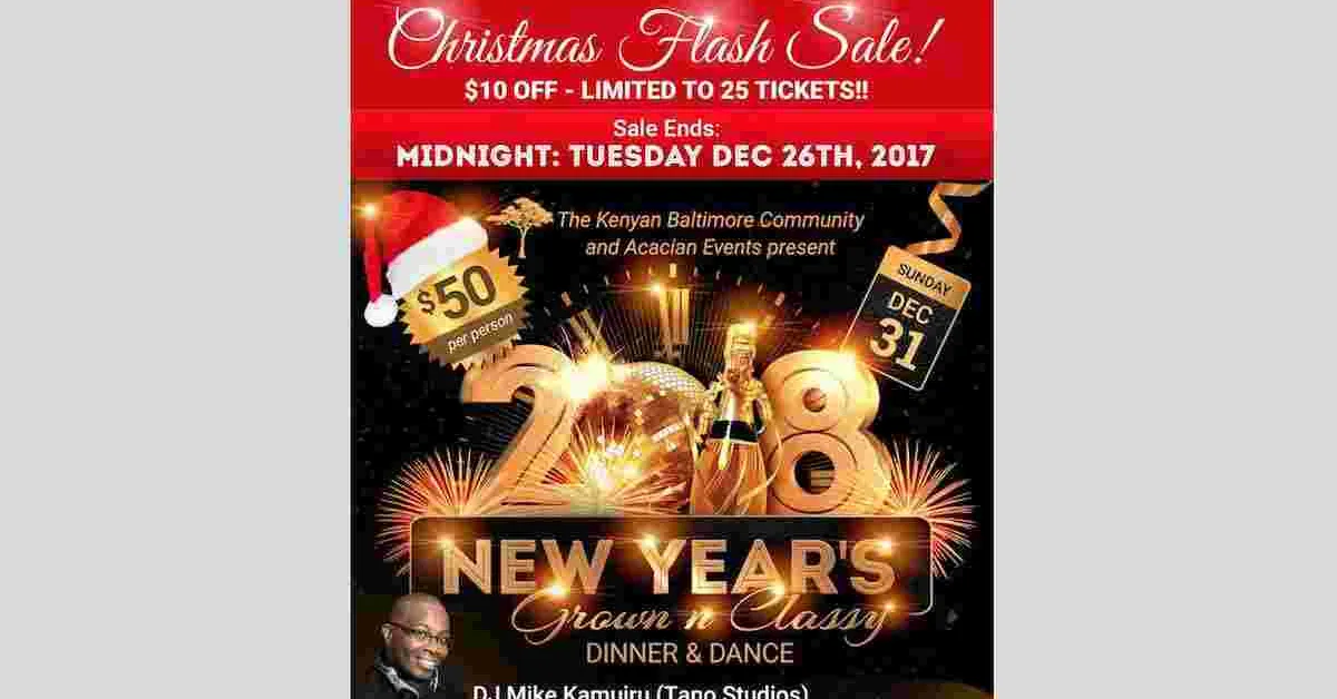 $10 OFF Christmas Flash Sale: New Year’s Eve Celebrations in Baltimore, MD w/ DJ Mike Kamuiru