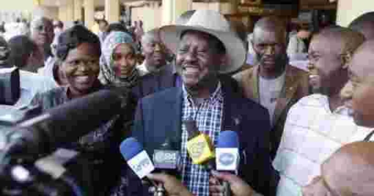 Raila Gets a Grand Reception after Landing at Kisumu International Airport