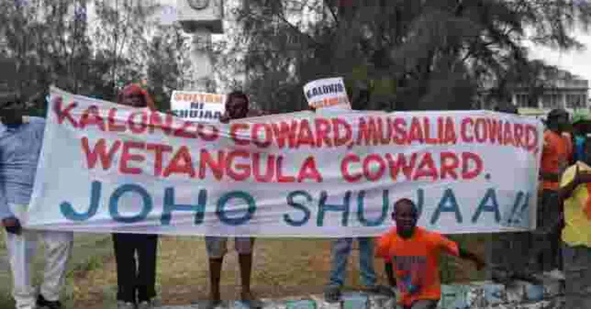 Youths Camp Outside Governor Hassan Joho's Office, Demand He Be Sworn-in as Deputy People's President