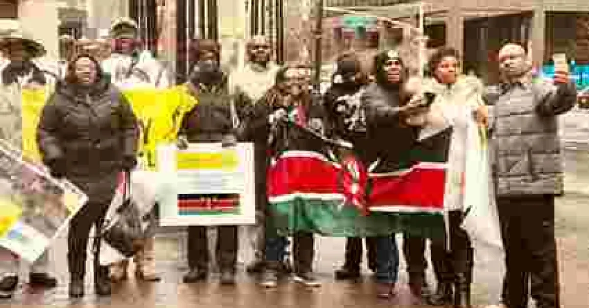 Kenyans in the US Hold Demos Outside UN Headquarters in New York