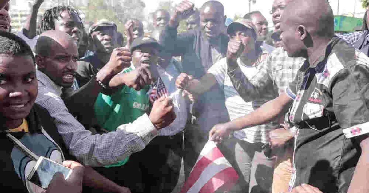 Why NASA Youths Burnt American Flags Outside Milimani Law Courts in Nairobi