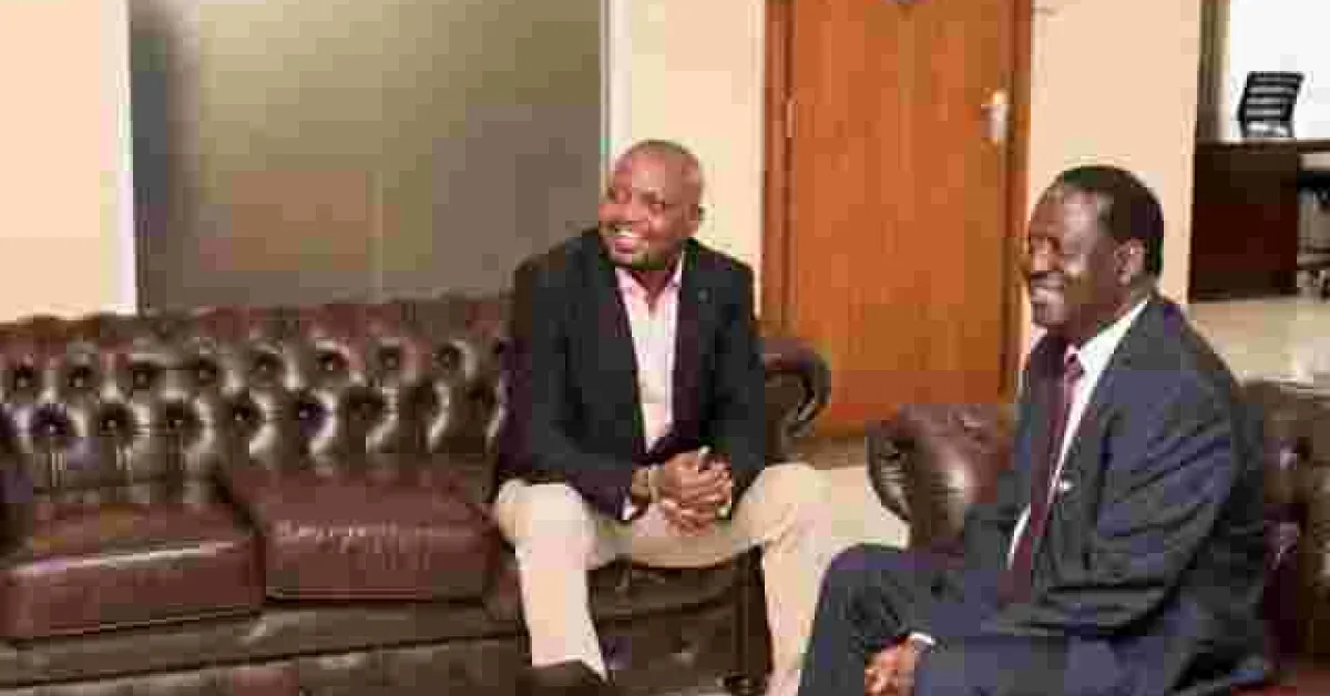 Raila Holds Meeting With Gatundu South MP Moses Kuria