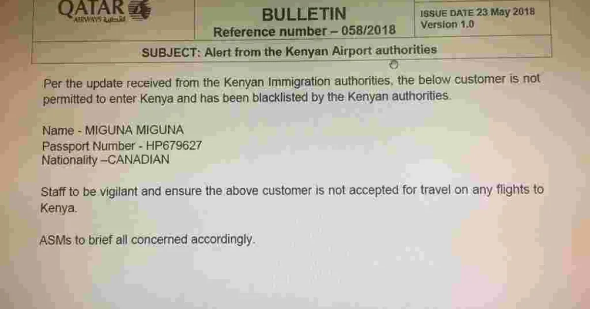International Airlines Blacklist Miguna Miguna from Traveling to Kenya after Orders by Immigration Authorities