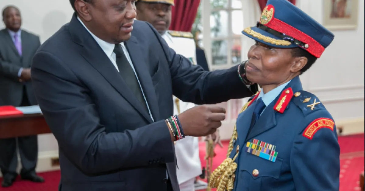 President Kenyatta Unveils Kenya's First Woman Major General, Fatuma Ahmed