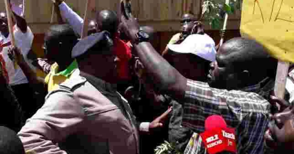 Video of Kenyan Man Caning Anti-Riot Police Officer During Demos Goes Viral Online