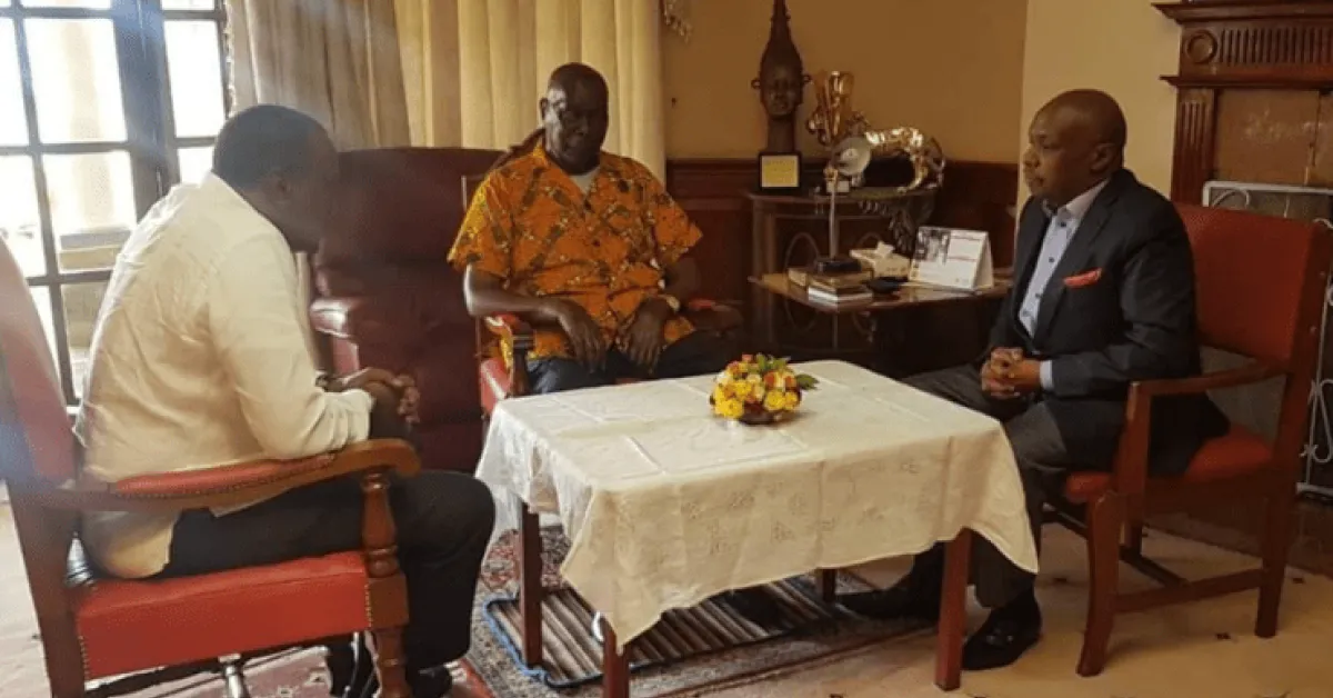 President Kenyatta Visits Retired President Moi After Death of His Son Jonathan