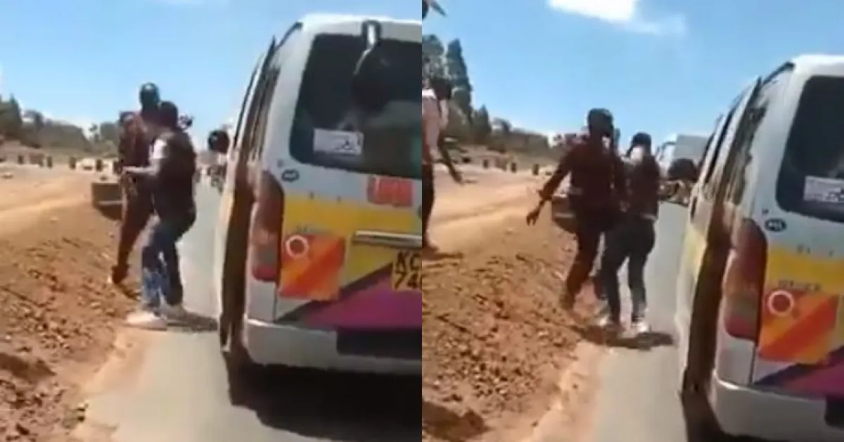 Video of Angry Kenyan Passengers Beating Up Matatu Driver, Tout for Endangering Their Lives Goes Viral