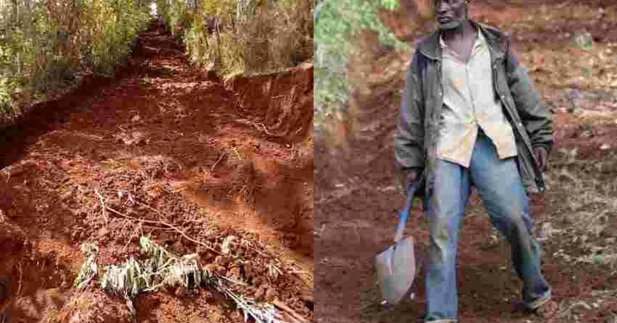 Kenyan Man who Single-Handedly Built 1.5-Kilometer Road Rewarded Handsomely
