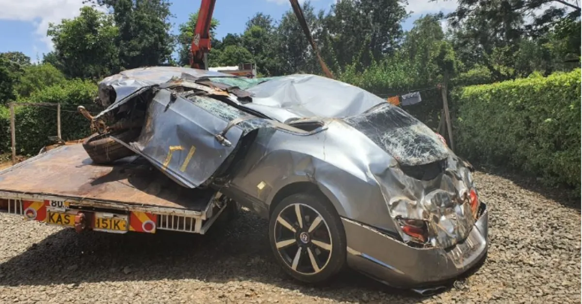 Two Young Kenyan Men Crash Sh27 Million Bentley While Racing [VIDEO]