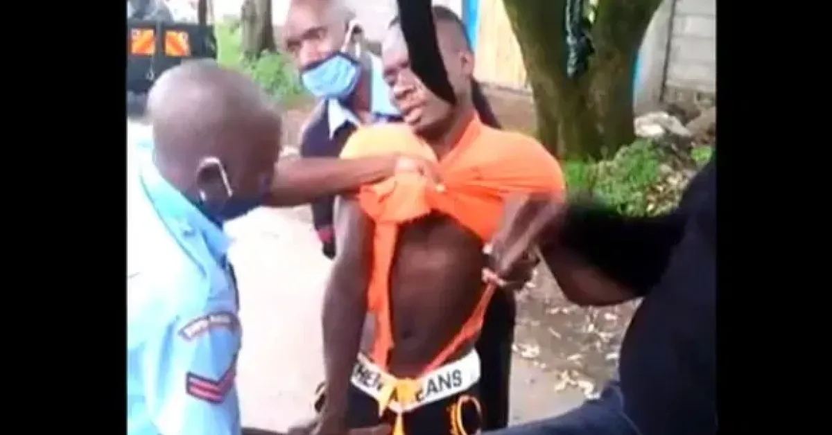 Outrage as Policeman is Filmed Grabbing, Squeezing Kenyan Man’s Genitals During Arrest