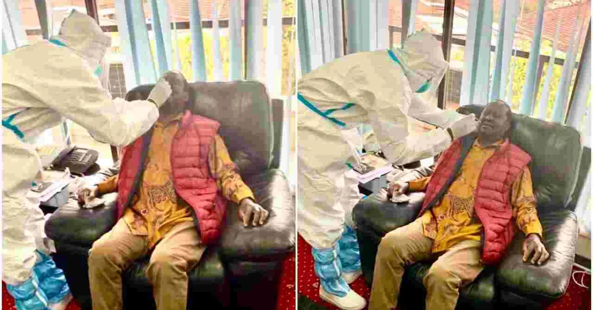 Raila Undergoes Covid-19 Testing in Nairobi