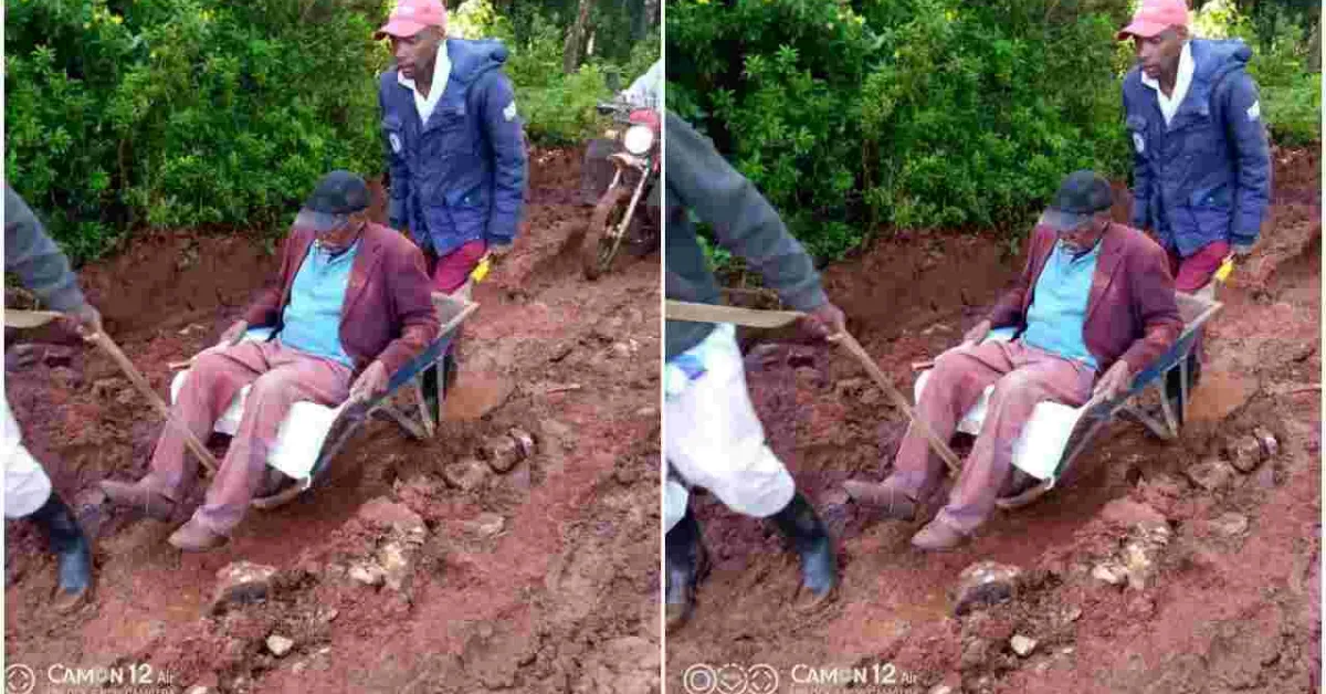 Outrage as Elderly Kenyan Man Dies on Wheelbarrow En Route to Hospital Due to Bad Road