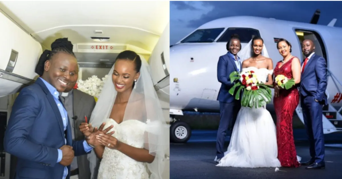 Kenyan Man Breaks the Internet as He Weds Lover Inside Moving Plane