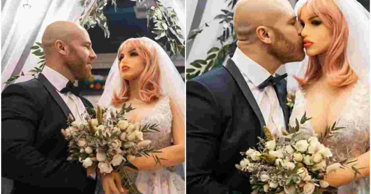 Bodybuilder Weds His Sex Doll Girlfriend After Two Years of 'Dating'