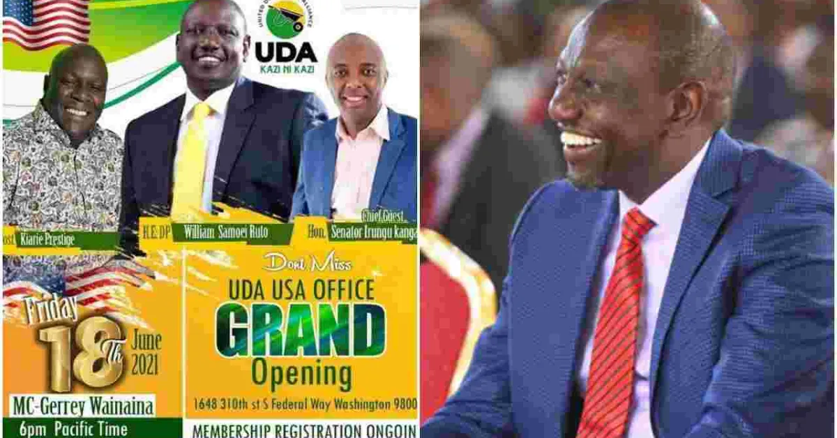 Deputy President William Ruto's UDA Party to Open Diaspora Office in the US