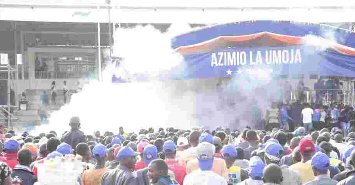 Martha Karua’s Rally at Gusii Stadium Ends Abruptly After Teargas Explosion