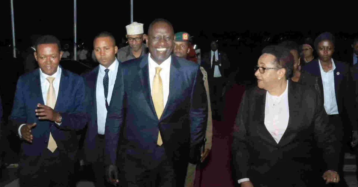 President Ruto Arrives in Tanzania for a Two-Day Official Visit