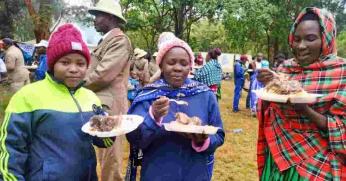 Nyeri Residents Elated After Gachagua Fulfils Promise of Rice, Beef Stew