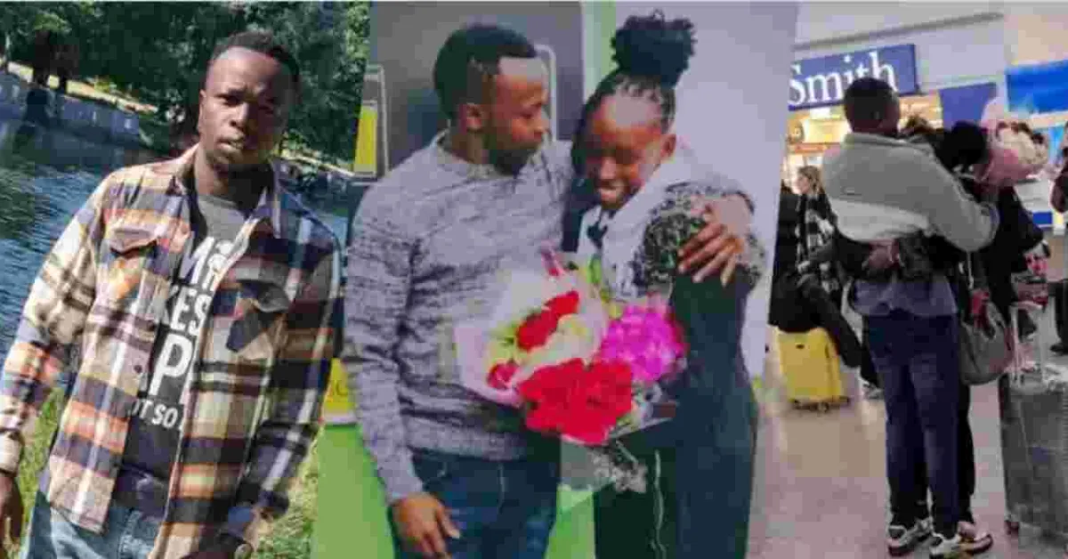 Kenyan Man Romantic Reunion with His Girlfriend in the UK