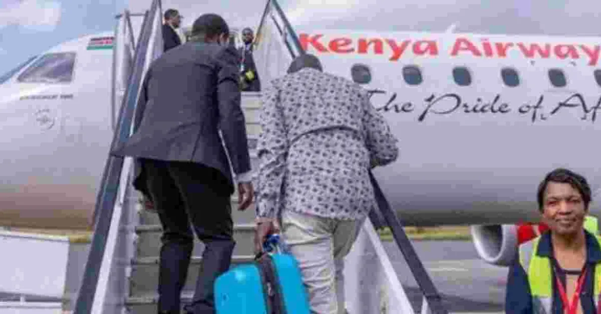 Deputy President Gachagua Opts for Commercial Flight, Carries Own Luggage