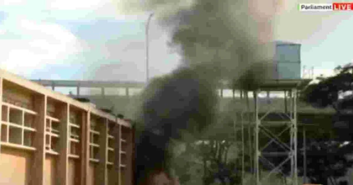 Parliament on Fire as Protesters Storm Building