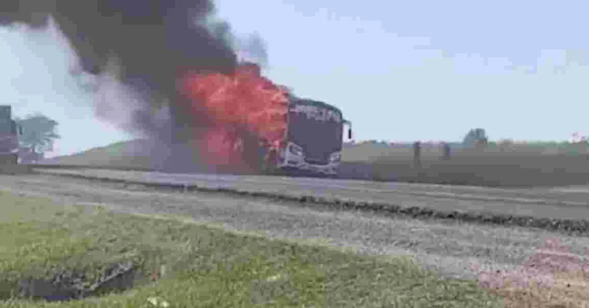 Modern Coast Bus Catches Fire Near Gilgil, All 60 Passengers Safely Evacuated